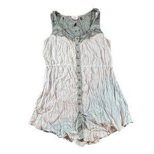 Free People Floral Button Up Bohemian Tank Top